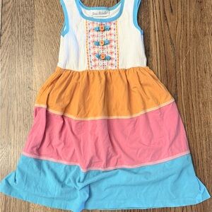 Jona Michelle Multicolor Kids Dress with Button Accents. EUC